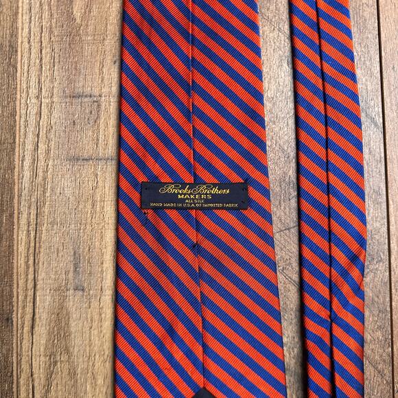 Vintage Brooks Brothers 100% Silk Tie Men's Handmade Business Size 58" Blue 6652 - Picture 3 of 6